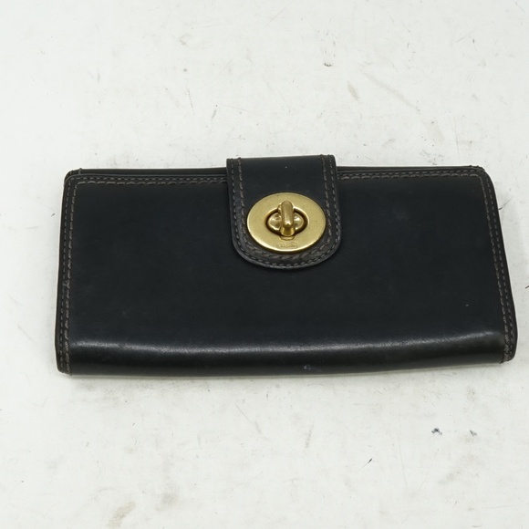 Coach Handbags - Vintage Authentic Coach Leather Black Wallet